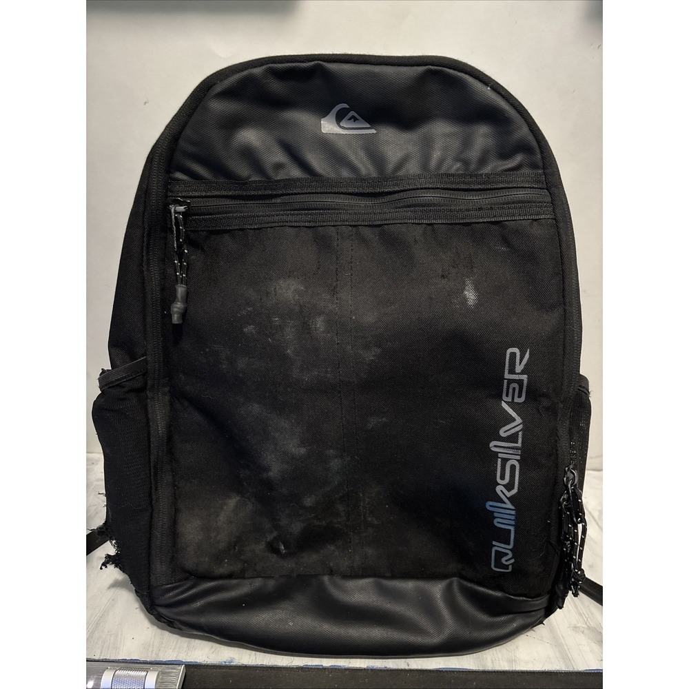 Quiksilver Utility Skate Backpack Black Mens Board Straps 17in Bag